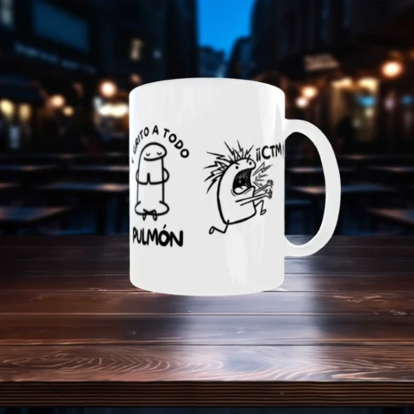 Me levanto a las 7am (4) Taza personalizada Flork 7AM meme levantarse a trabajar regalo personalizado Chile Natuartesanías