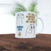 Taza personalizada Quiero Café con personajes estilo Flork y frases divertidas para amantes del café.